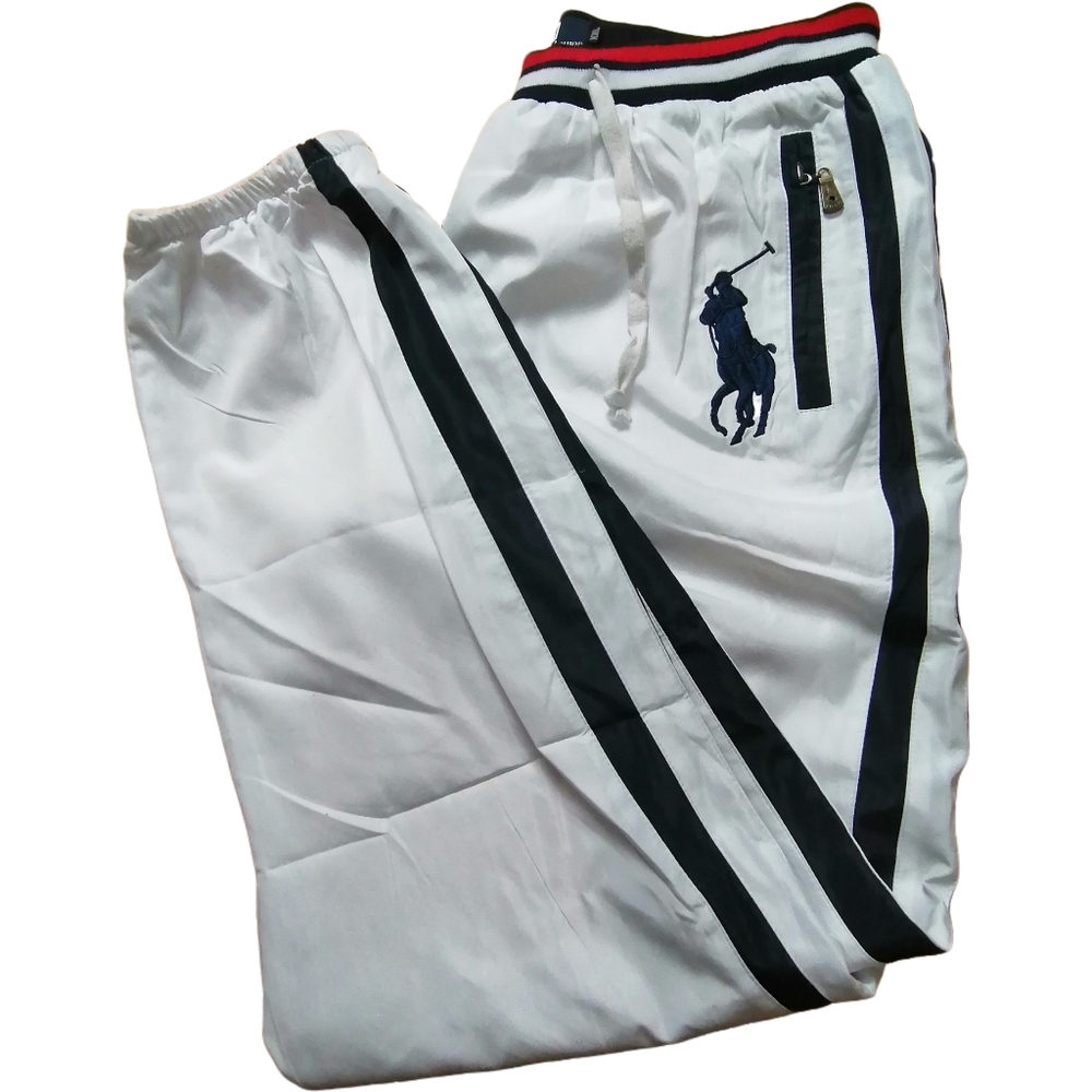 🐨 XXL, white 100% polyester athletic pants with a relaxed fit by Ralph Lauren